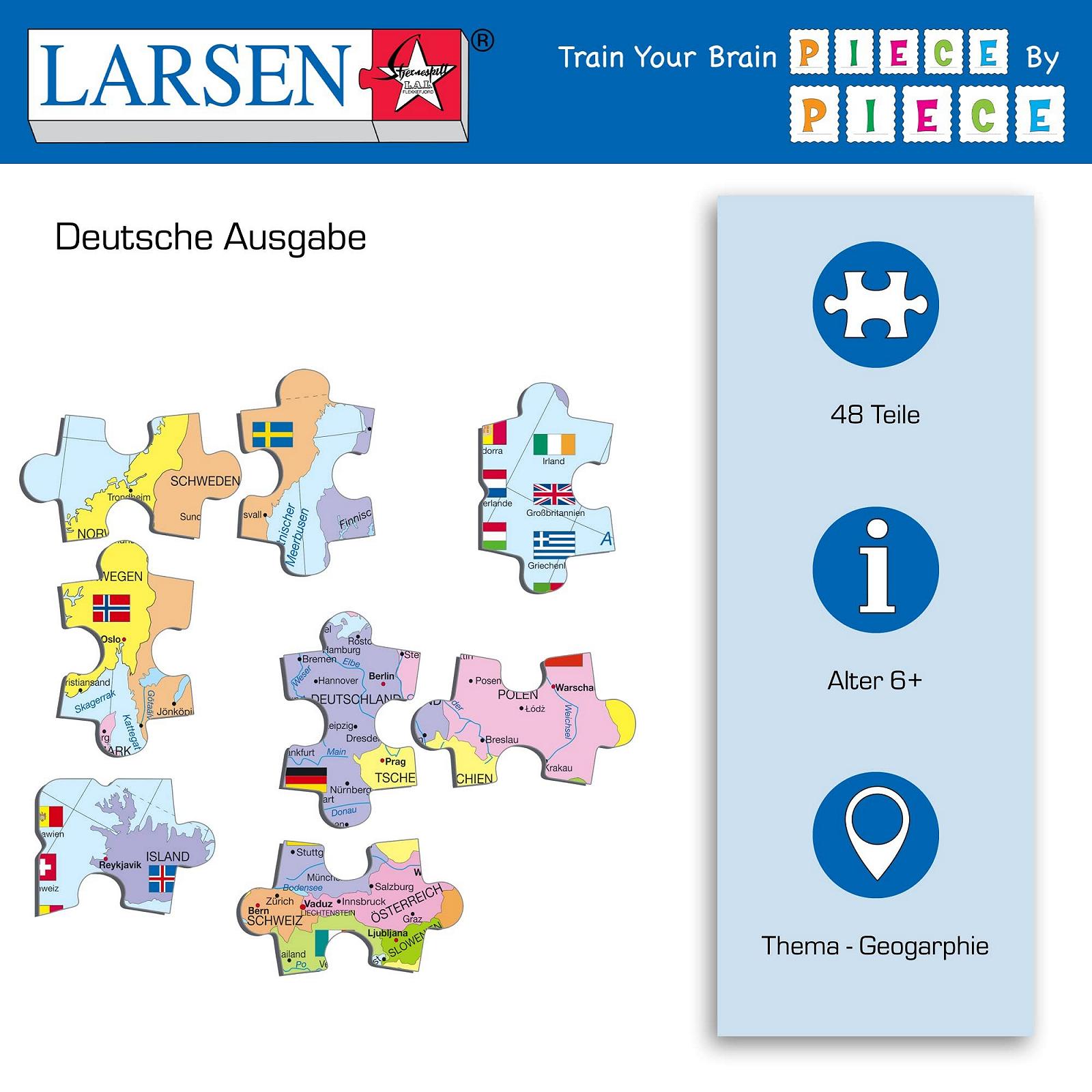 Пазл-рамка Larsen Europe Political Map of Europe K2 48 елементів Німецьке видання, фото №5
