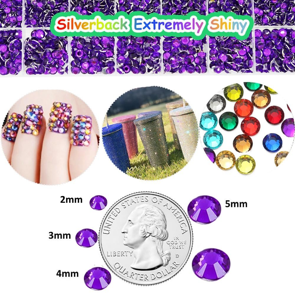 Стрази Плоскі фіолетові 22000 шт. 2 мм, 3 мм, 4 мм, 5 мм, 6 мм, фото №3