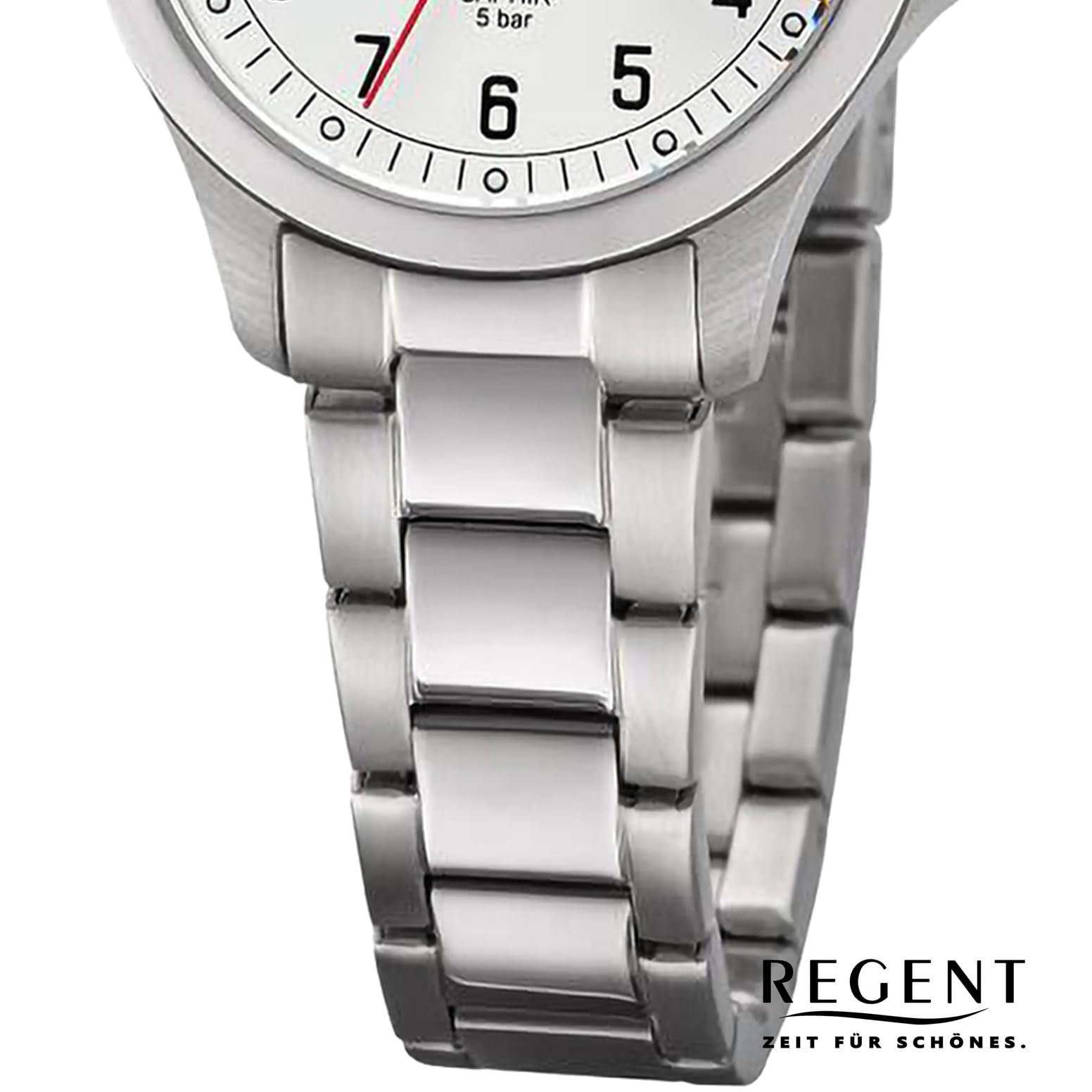 Женские часы REGENT Сталь/Белый 5 Bar, серебристый / белый, Браслет, фото №3