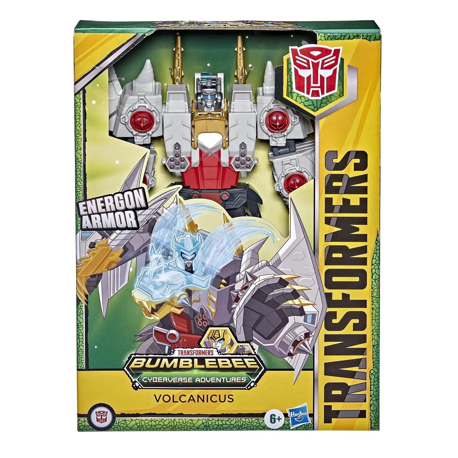 Фигурка Transformers Bumblebee Cyberverse Adventures Dinobots Unite Ultimate Class Volcanicus Energon Armor 9 дюймов, фото №3