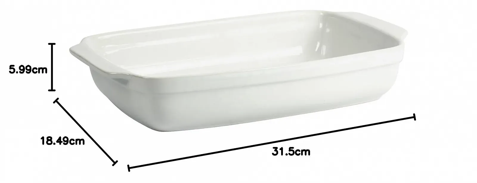 Форма для запекания Crealys 512729 прямоугольная керамическая 31 x 18.5 x 5.5 см белая, фото №2 Форма для запекания Crealys 512729 прямоугольная керамическая 31 x 18.5 x 5.5 см белая, фото №2