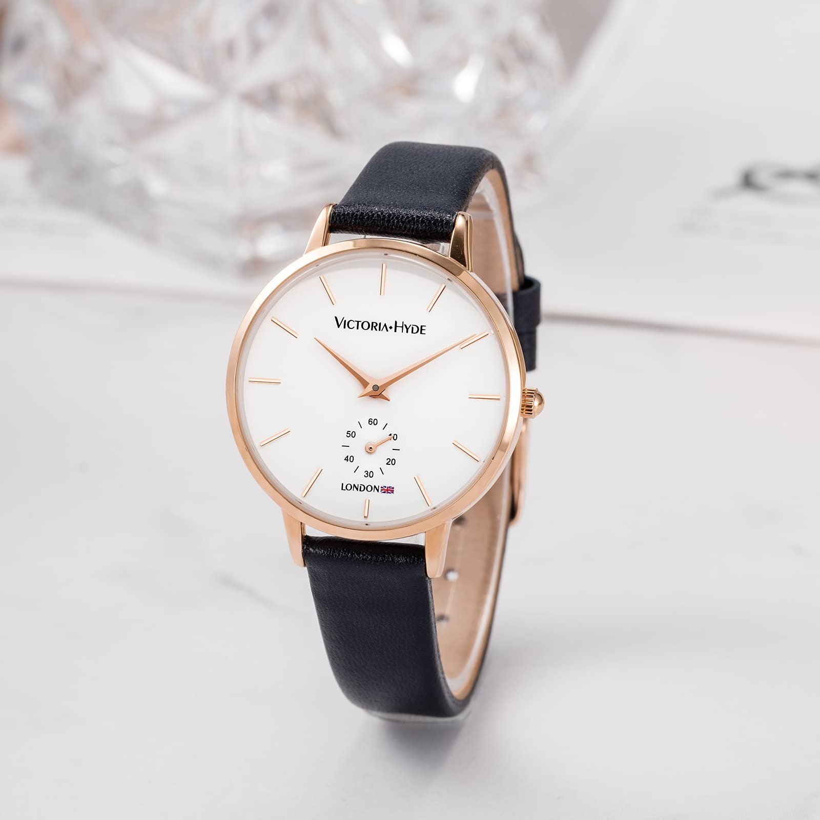 Часы Victoria Hyde Luxury Женские Аналоговые Кварцевые с Секундной Стрелкой Кожаный Ремешок Черный Синий Коричневый Бежевый Водонепроницаемый, фото №8