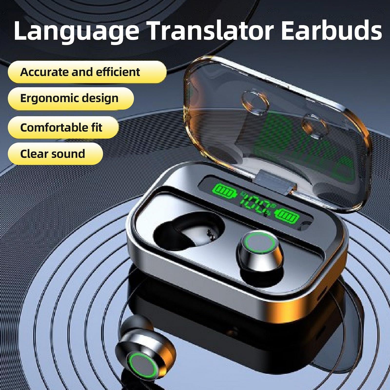Навушники-перекладач BT, 144 мови перекладу, пристрій для перекладу мови з APP, для відтворення музики, дзвінків (чорний), фото №3