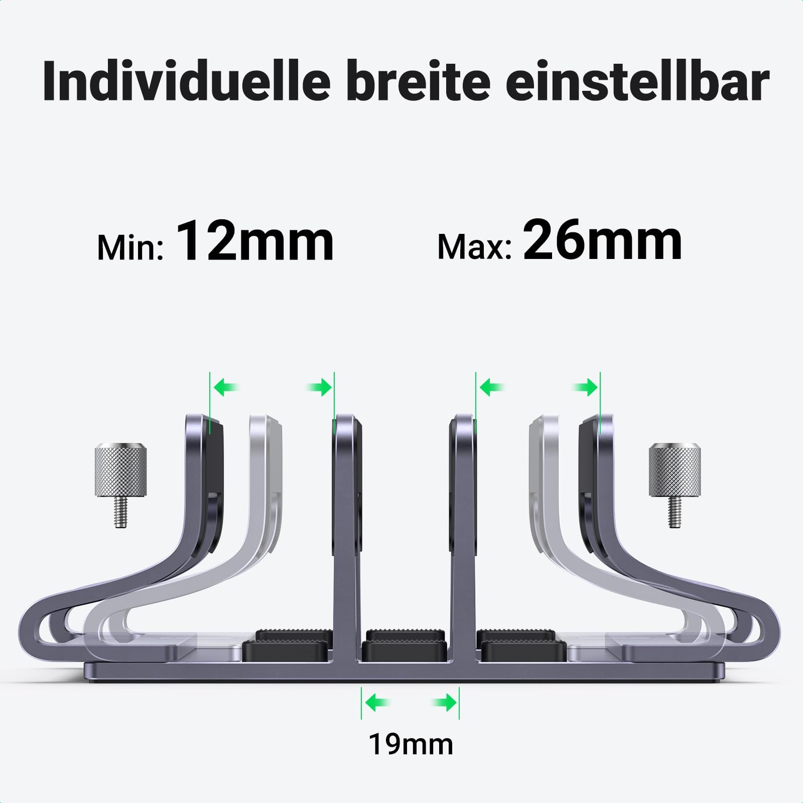 Підставка Вертикальна UGREEN Алюмінієва на 3 слоти для MacBook Pro/Air, iPad, Huawei, Surface, Dell, HP та інших, фото №4