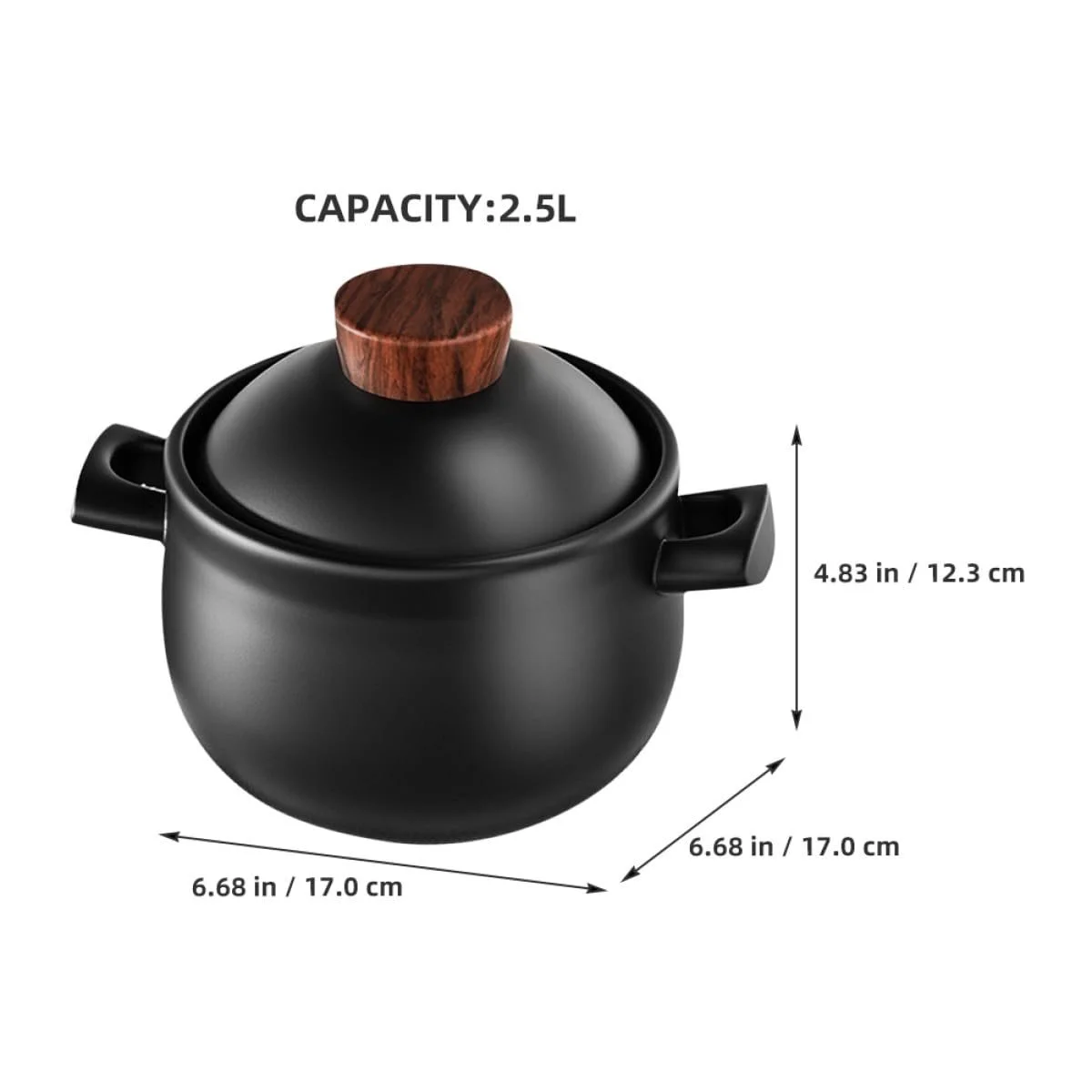 Керамічна каструля BESPORTBLE 18 л з кришкою антипригарна термостійка, фото №5