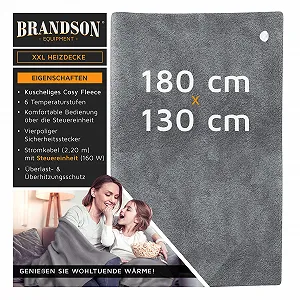 Электрическое одеяло Brandson XXL 180 x 130 см. Серый цвет цена на synthetic.ua - Фото 1 Электрическое одеяло Brandson XXL 180 x 130 см. Серый цвет synthetic.ua - Фото 1