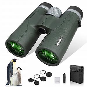 Бінокль UBeesize HD 10 x 42 Водонепроникний 19 мм HD Окуляр, BAK4+FMC для дорослих для спостереження за птахами, походів, полювання, огляду, зелений - Фото 1