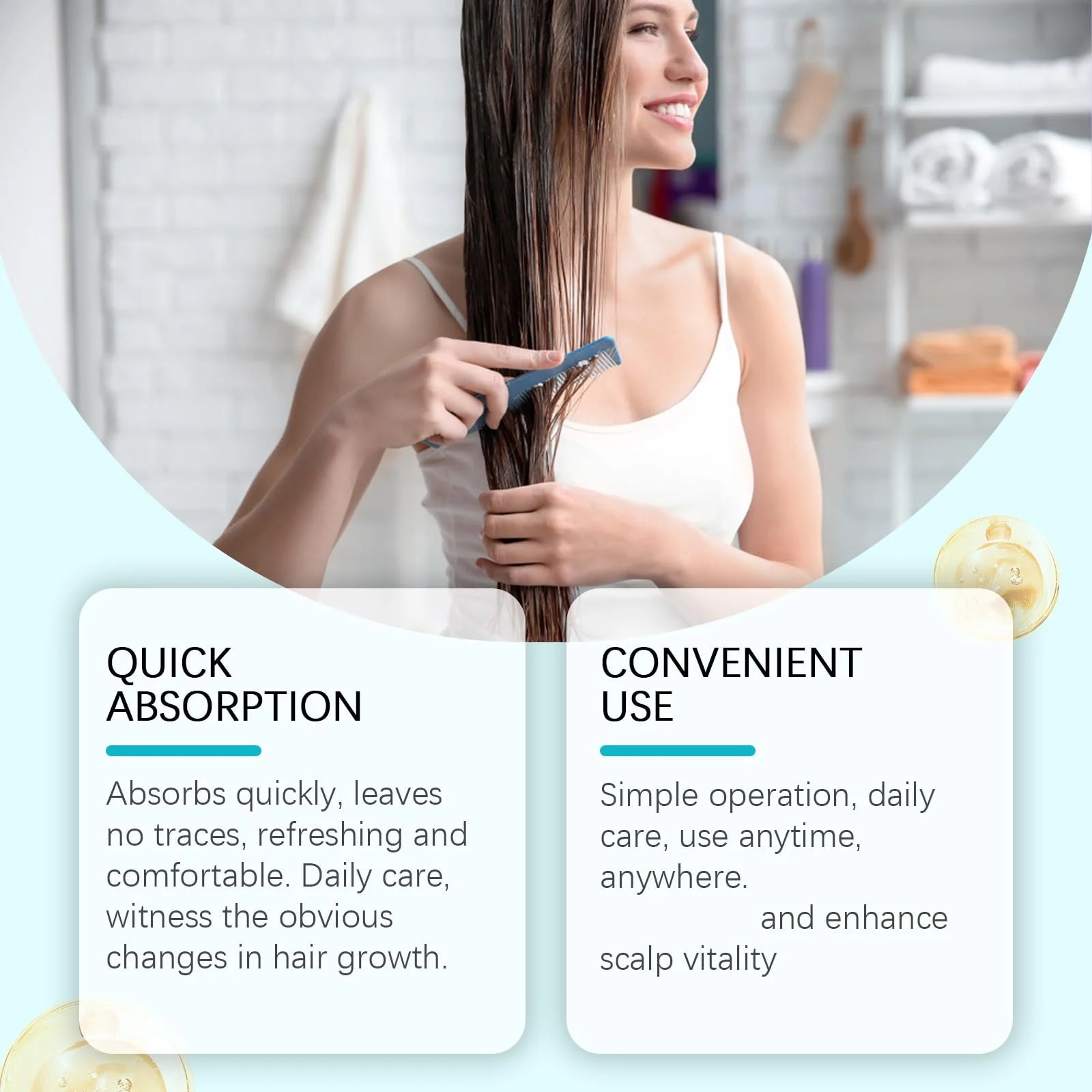 Сироватка для волосся Hair Growth, Мідний пептид - Легка олія для росту волосся, фото №4