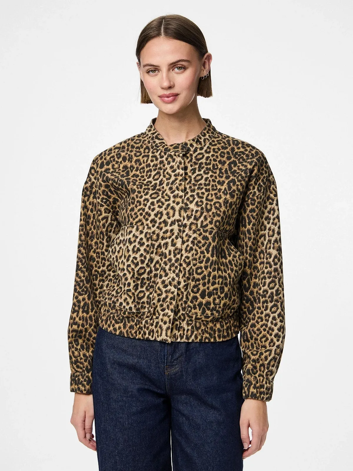 Джинсова куртка PIECES Female PCSALUME Leopard Bomber, фото №3