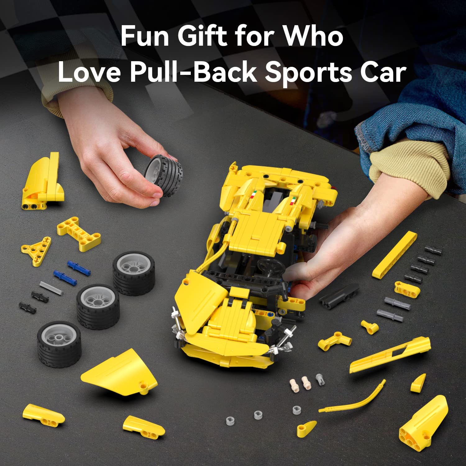 Конструктор CaDA Klocki Lightning Sports Car Pull-Back 357 EL, фото №6