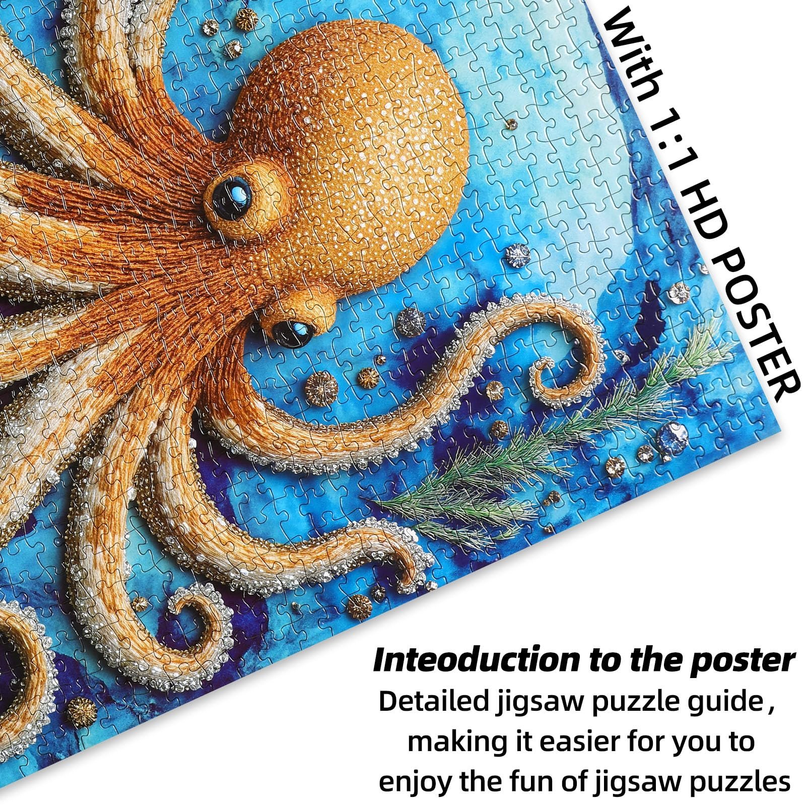 Пазли Hopgo Beaded Octopus with Pearl Pattern 1000 елементів 70 x 50 см, фото №6