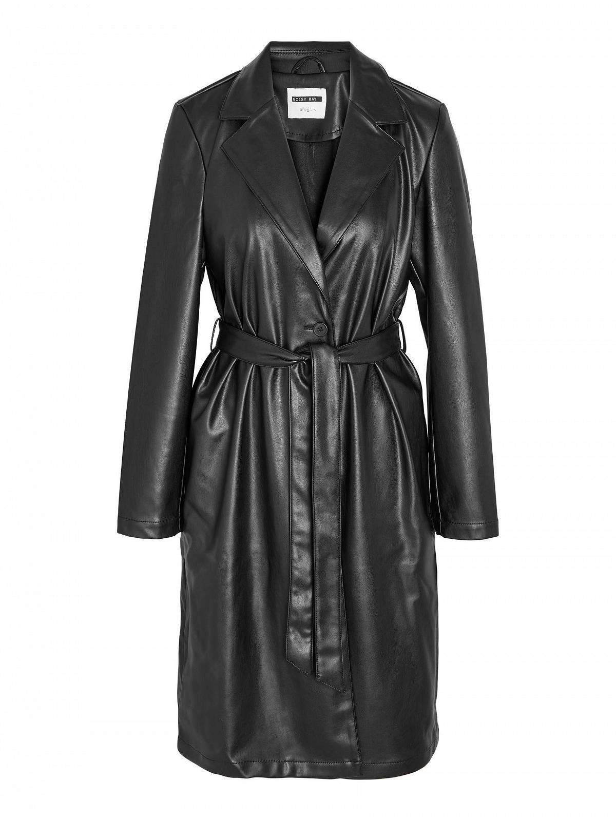 Пальто Noisy may NMCORA зі штучної шкіри, з довгими рукавами, поясом на талії, фото №1