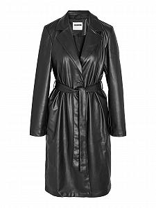 Пальто Noisy may NMCORA зі штучної шкіри, з довгими рукавами, поясом на талії - Фото 1