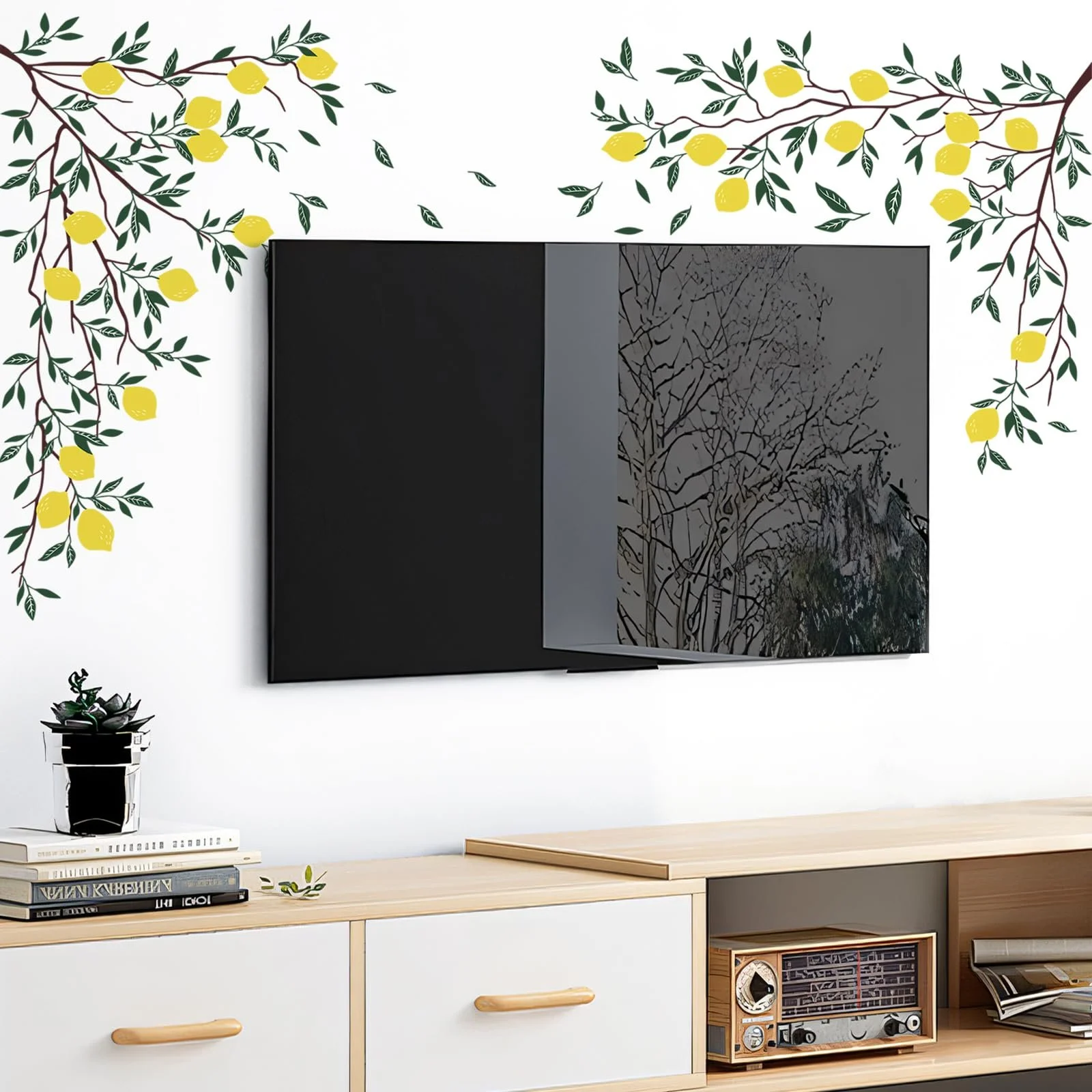 Настінна наклейка Supzone Lemon Tree Lemon Branch Green Leaves, фото №6