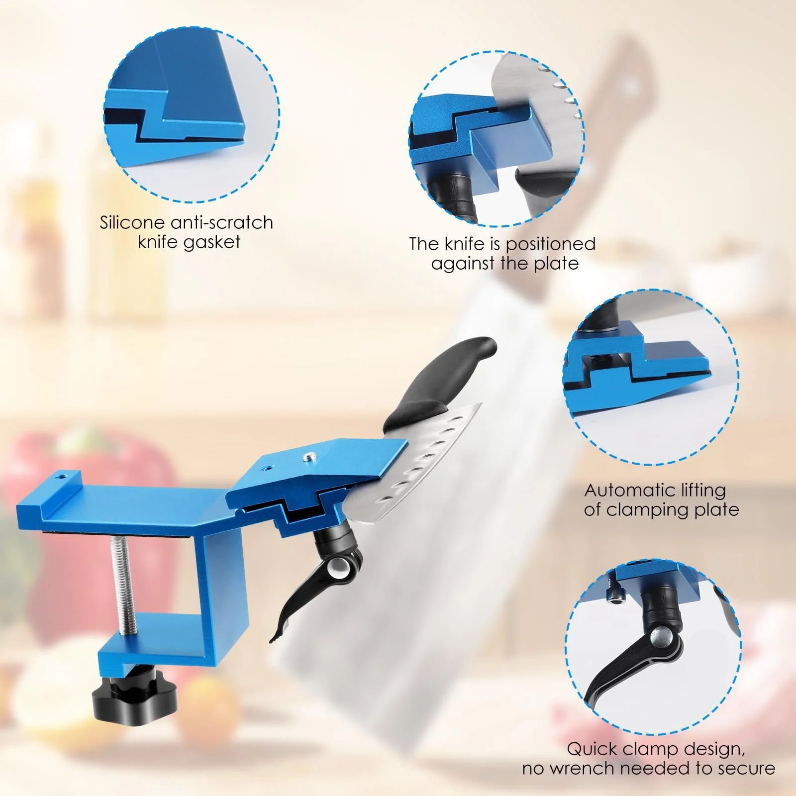 Ручна Точилка для ножів Професійна Система заточування з фіксованим кутом з 8 каменями, фото №3