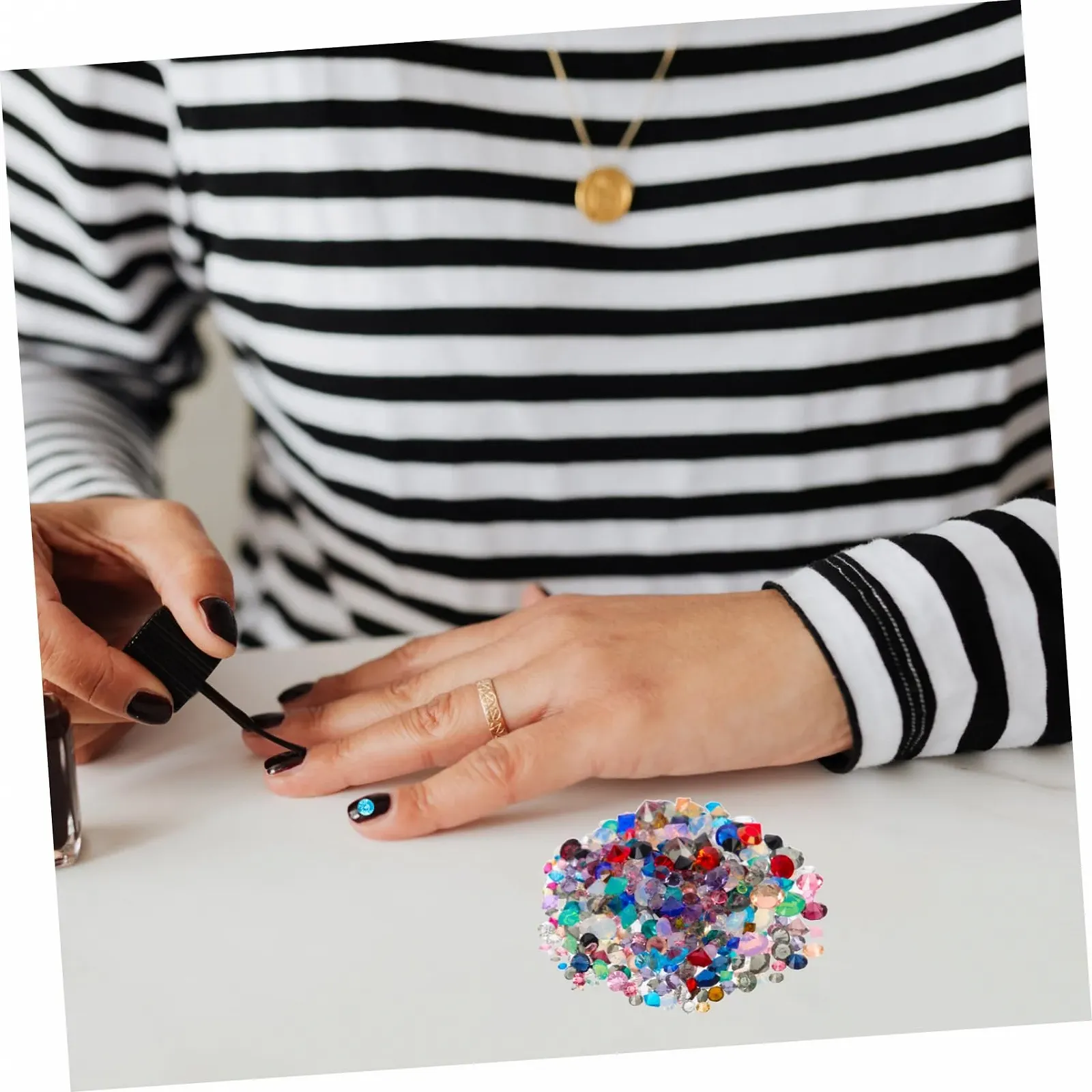 Стразы Стеклянные Разноцветные Mikinona для Дизайна Ногтей, DIY Украшения для Маникюра, Смешанные Цвета, Круглые Кончики, фото №7