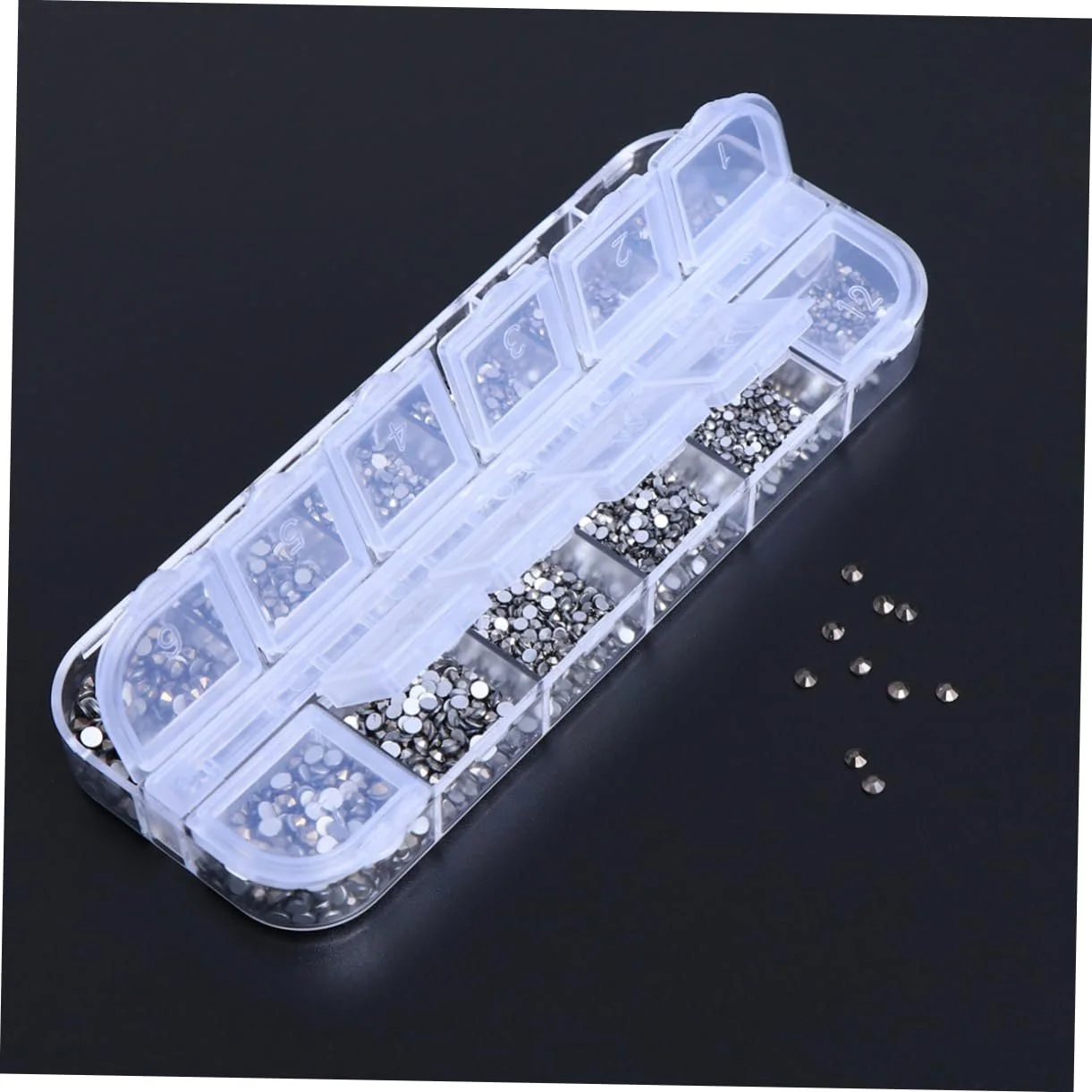 Стрази Плоскі NUOBESTY Круглі Кристали 3360 шт Мінерально-сірий, фото №9