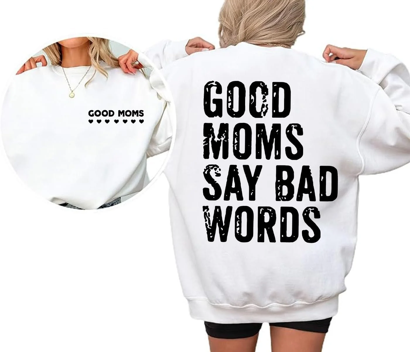 Женская Толстовка/Худи Good Moms Say Bad Words С Графическим Принтом на День Матери, Модель Mama Shirts, фото №2