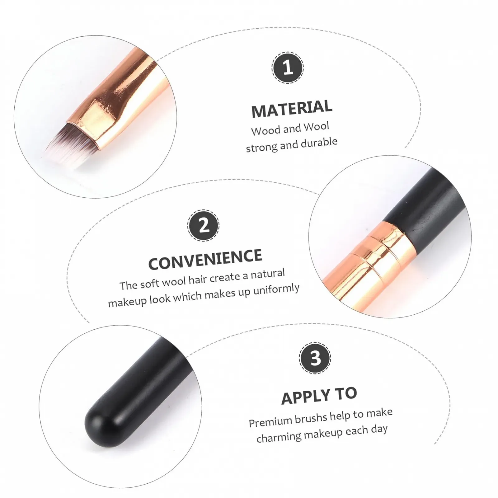 Пензлі Eyeliner minkissy для макіяжу очей, тонкий кутовий, фото №5 Пензлі Eyeliner minkissy для макіяжу очей, тонкий кутовий, фото №5