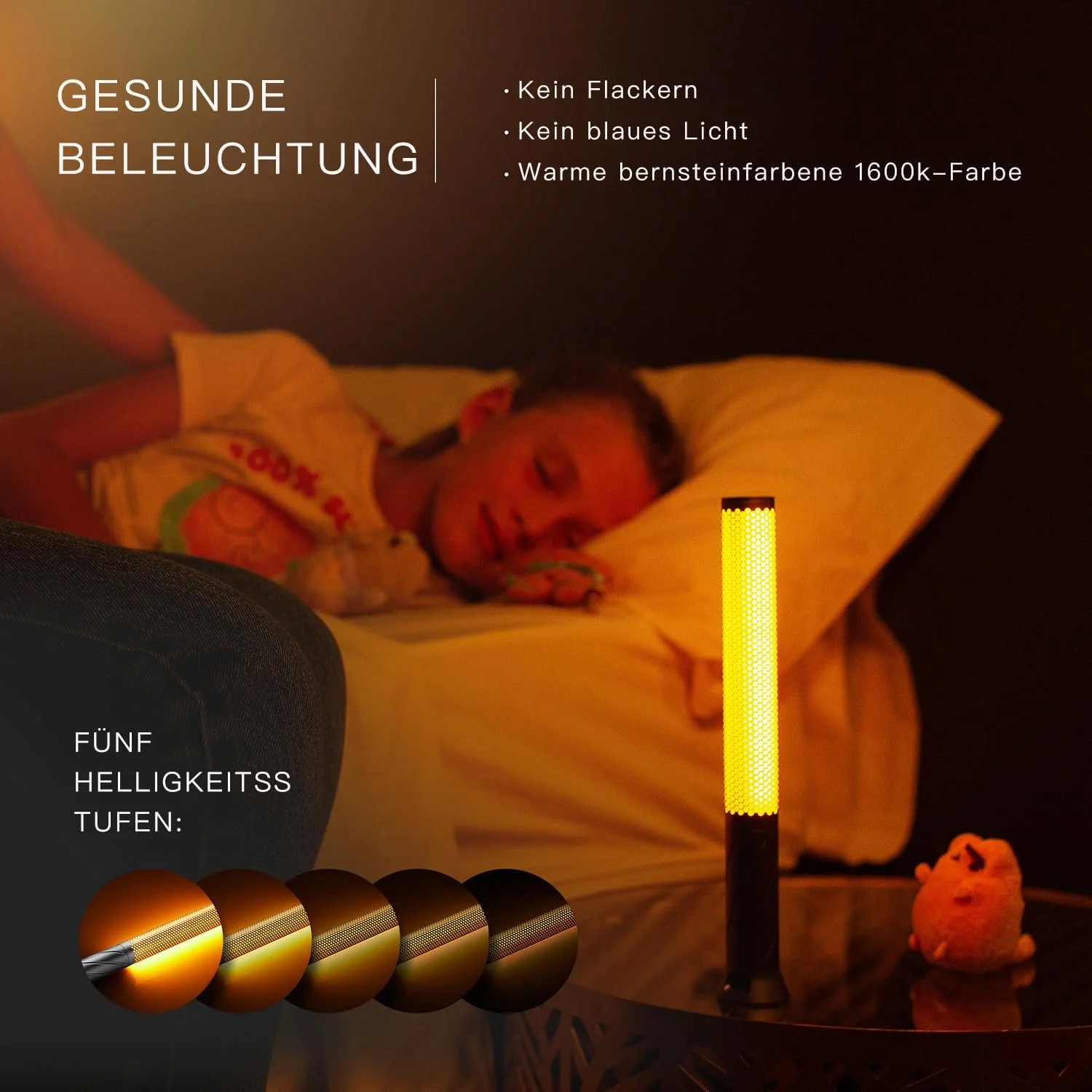 Настільна лампа phonar LED Акумуляторна 2600 мАг Бездротова Ефект свічки 2 режими Димування Space Grey, фото №3