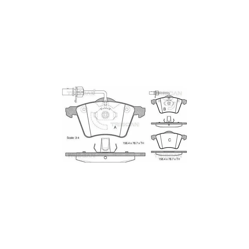 Комплект гальмівних колодок, дискове гальмо TRISCAN 8110 29026 для VW передній міст, фото №1