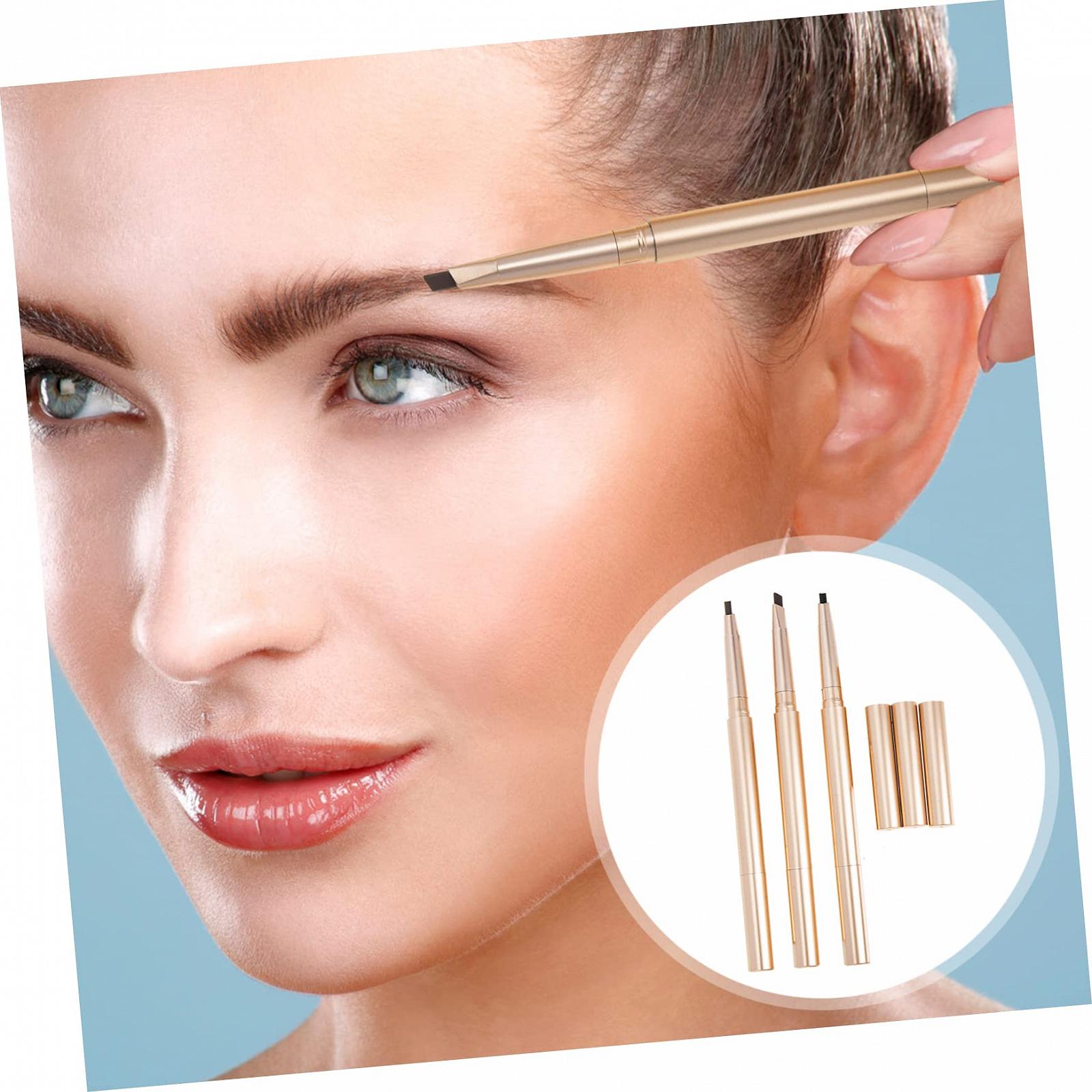 Олівець DOITOOL 3St двосторонній для брів стійкий темно-коричневий, фото №6