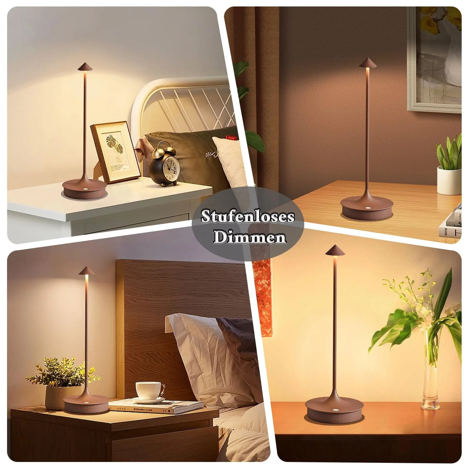 Настольная лампа Leomix LED беспроводная аккумуляторная 4000 мАч сенсорная диммируемая IP54, фото №4