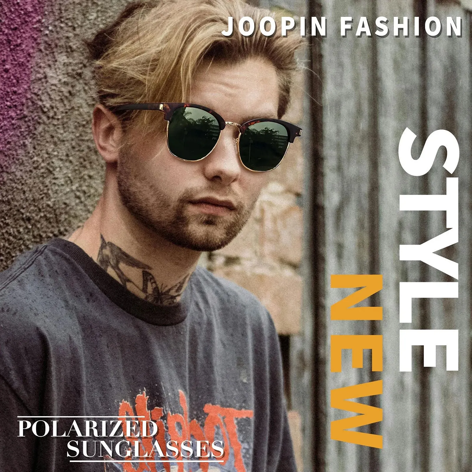 Сонцезахисні окуляри Joopin Retro з напіврамкою для чоловіків/жінок, класичні поляризовані із захистом UV400, фото №2 Сонцезахисні окуляри Joopin Retro з напіврамкою для чоловіків/жінок, класичні поляризовані із захистом UV400, фото №2