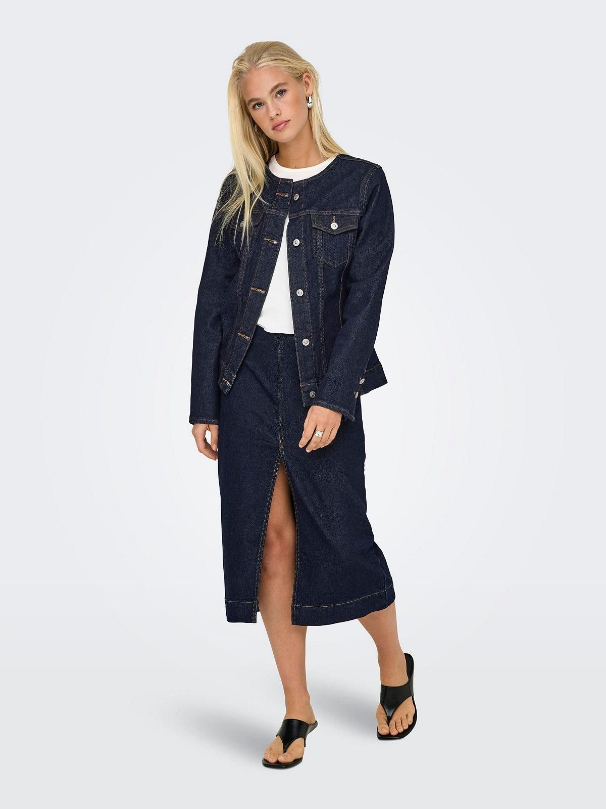 Джинсовая куртка ONLY ONLPARIS LS FITTED DNM JKT MAE Женская Голубая, фото №5