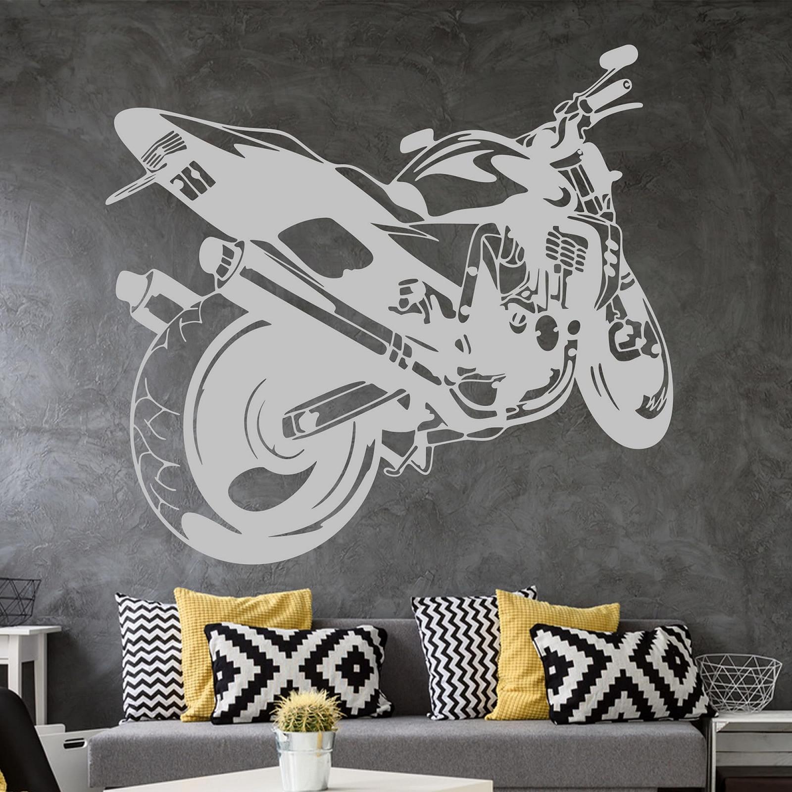 Наклейка на стіну Мотоцикл Cross Bike 62 x 57 см 070 Чорний, фото №3