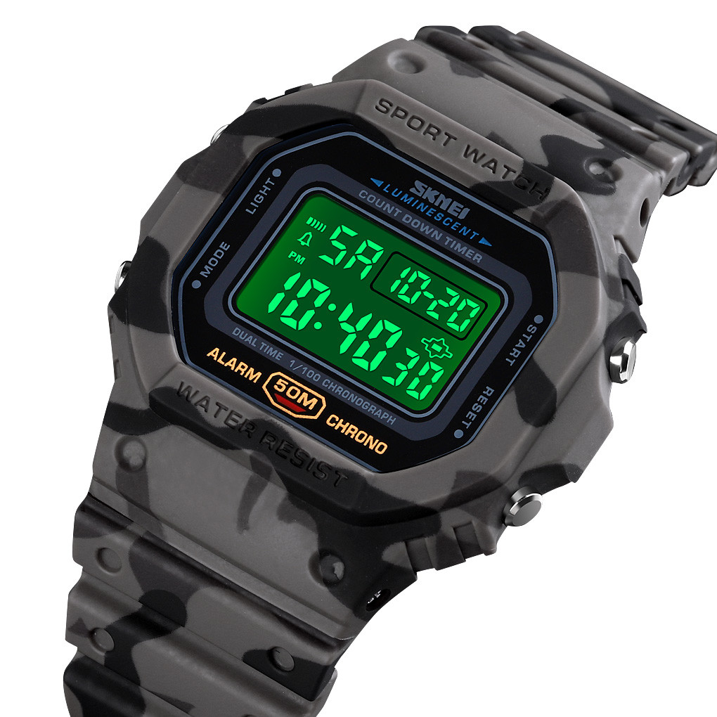 Годинник наручний Skmei 1628 Original Gray Camo 1628CMGY, фото №4