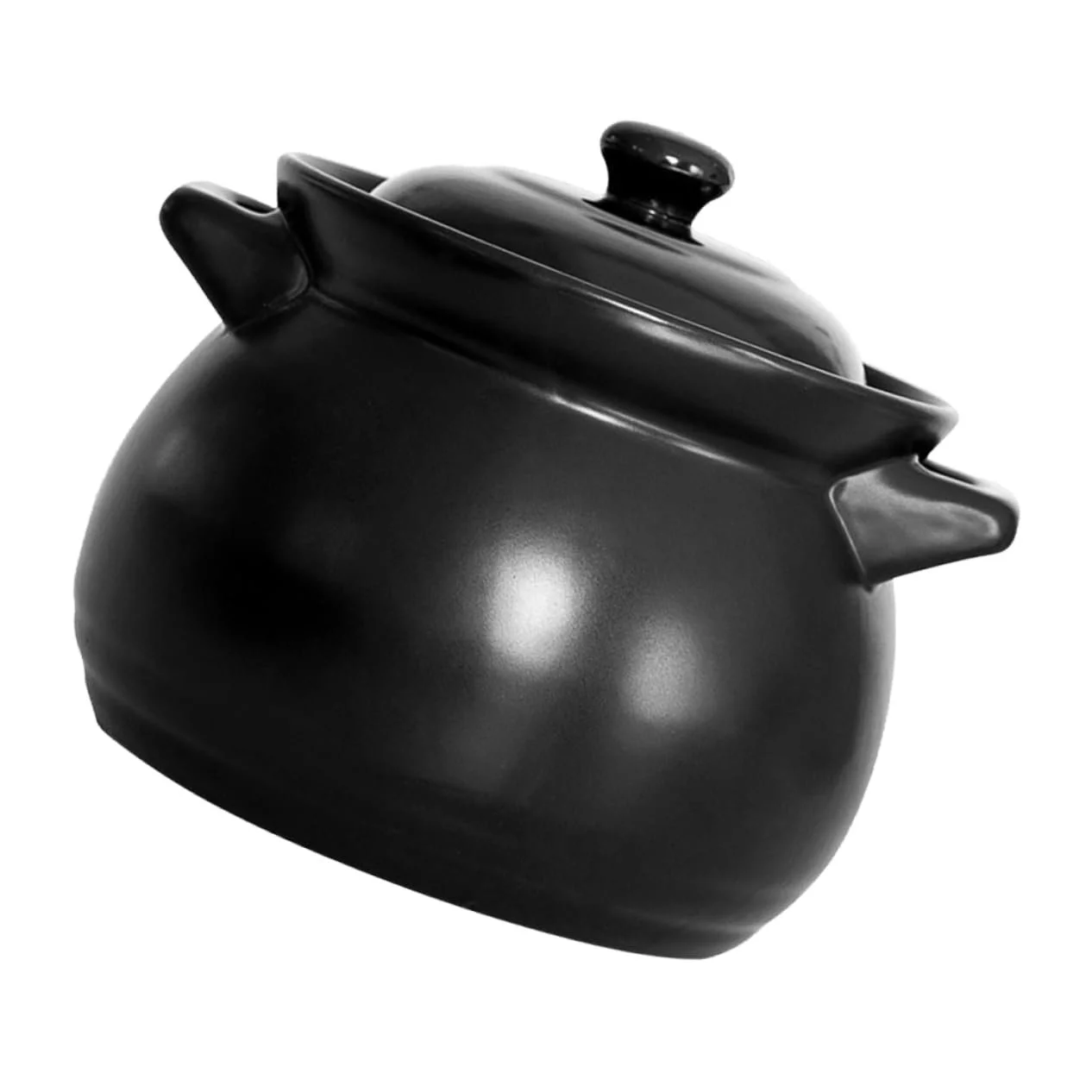 Кастрюля для запекания SOIMISS керамическая термостойкая для газовых плит Черная, фото №1