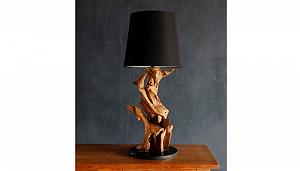 Настільна лампа IKAL Teak Wood 82 см ручної роботи Чорна synthetic.ua - Фото 1