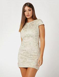 Женское мини-платье из искусственной замши с принтом пейсли Guess Modern Boho Бежевый - S synthetic.ua - Фото 1