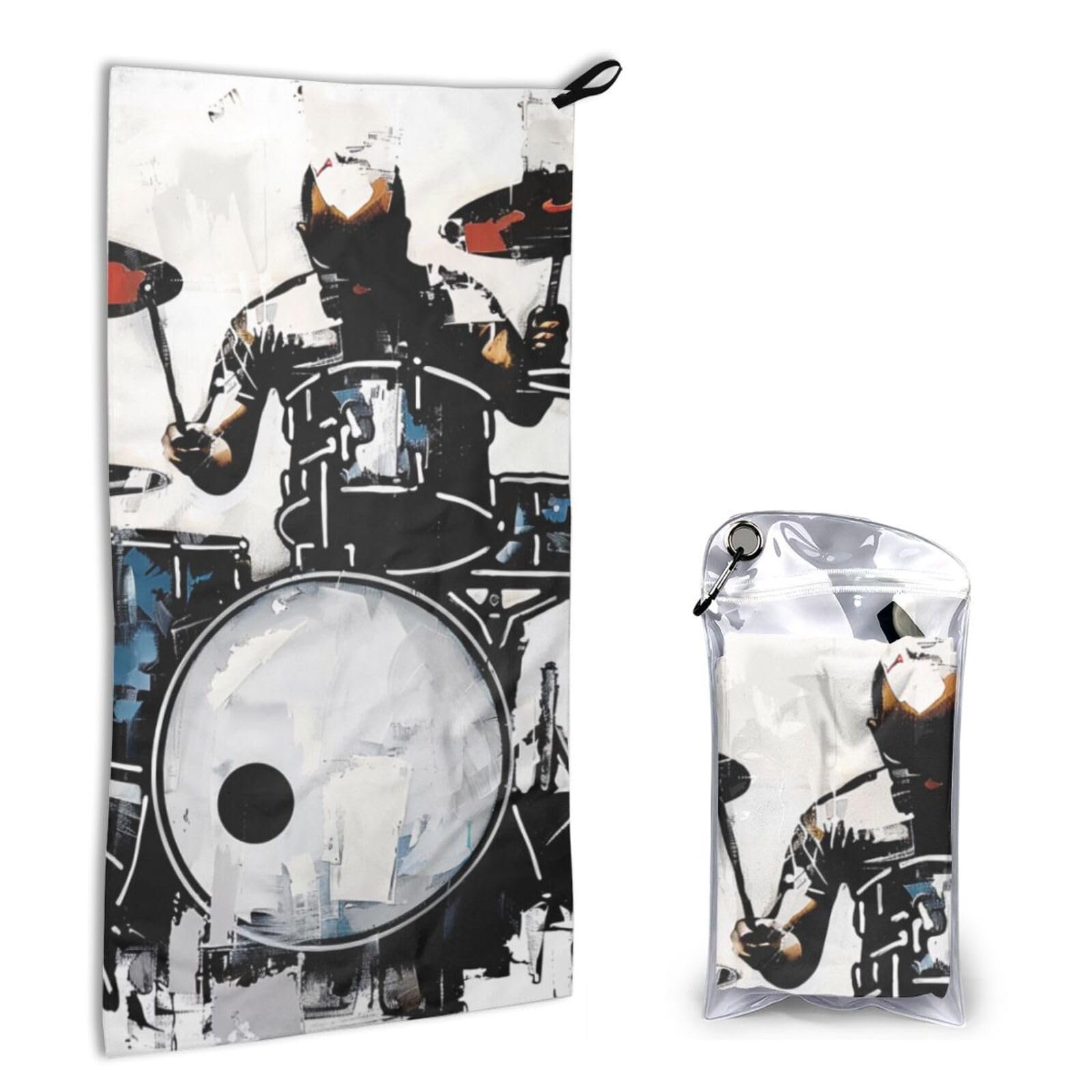 Рушник Drummer Printed 40.6 x 80 см мікрофібра з сумкою PVC, фото №1
