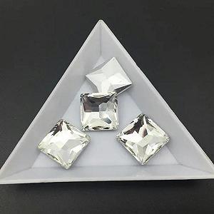 Квадратні кристали Flatback Crystal Rhinestones Crystal Clear, 12 мм, паковання 20 штук - Фото 1