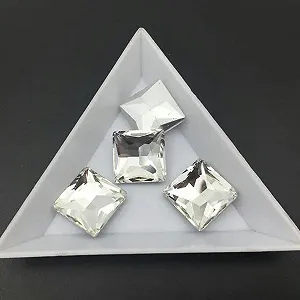 Квадратні кристали Flatback Crystal Rhinestones Crystal Clear, 12 мм, паковання 20 штук - Фото 1