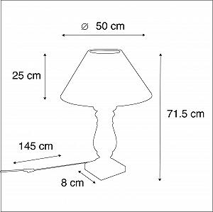 Настільна лампа Qazqa Catnip 50 см E27 дерево / льон бежева synthetic.ua - Фото 1