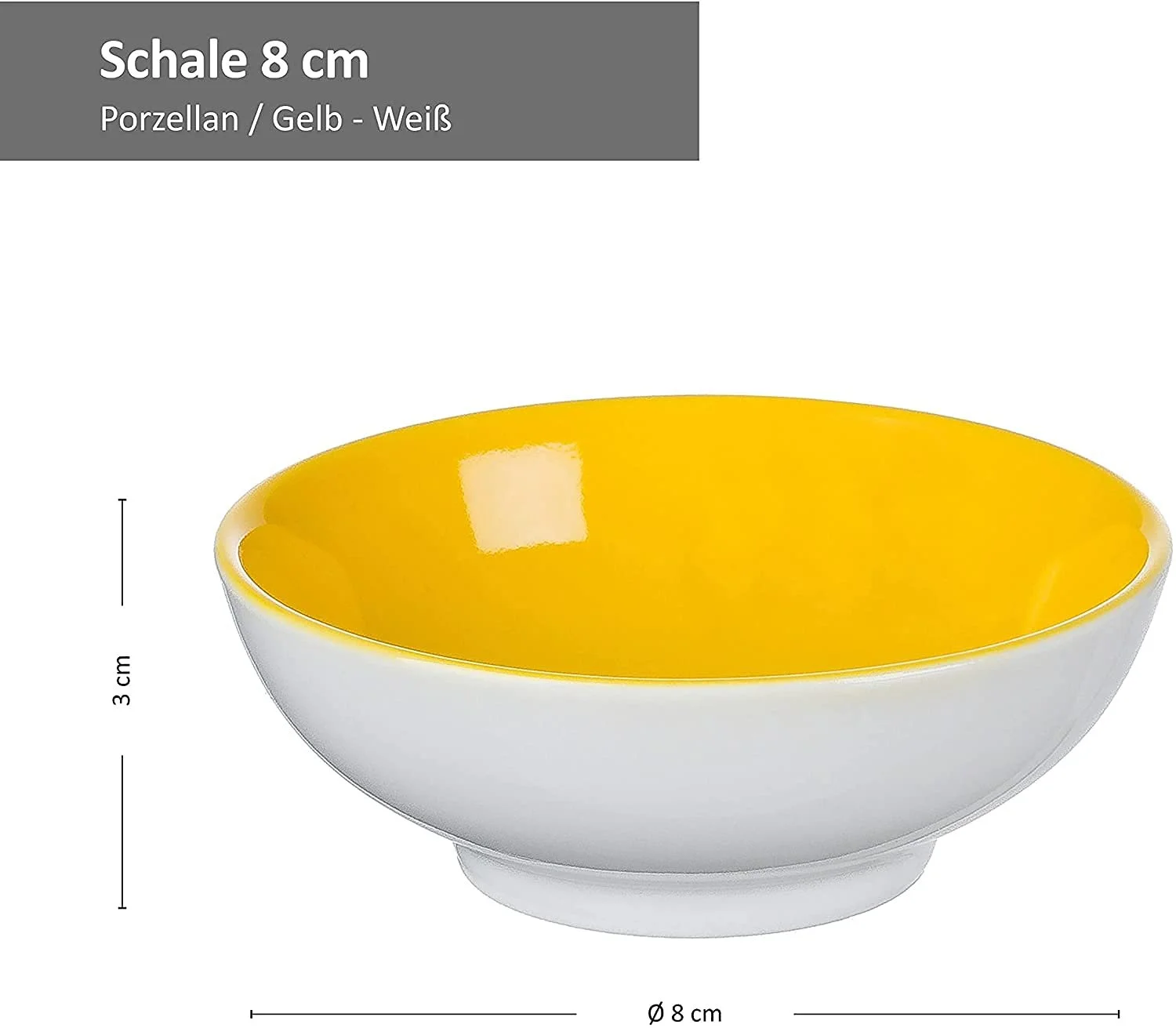 Набор мисок Фарфор Ritzenhoff & Breker Doppio 4 шт. Желтый (Sun Yellow), плоские, диаметр 8 см, высота 3 см, фото №4 Набор мисок Фарфор Ritzenhoff & Breker Doppio 4 шт. Желтый (Sun Yellow), плоские, диаметр 8 см, высота 3 см, фото №4