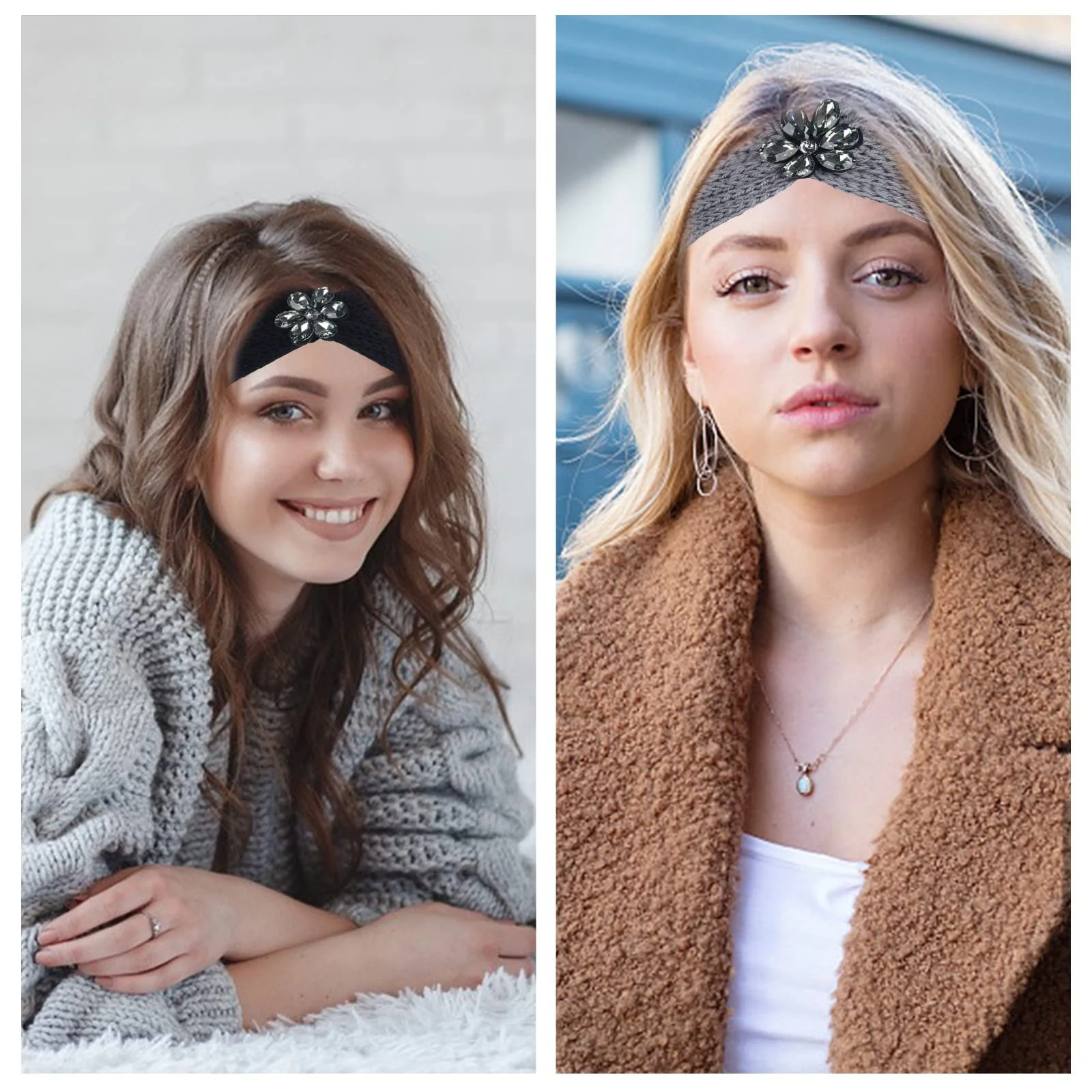 Набір із зимових жіночих пов'язок на голову, в'язана, фото №6 Набір із зимових жіночих пов'язок на голову, в'язана, фото №6