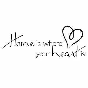 Наклейка на стіну GRAZDesign Home Is Where Your Heart Is 105 x 40 см Black synthetic.ua - Фото 1