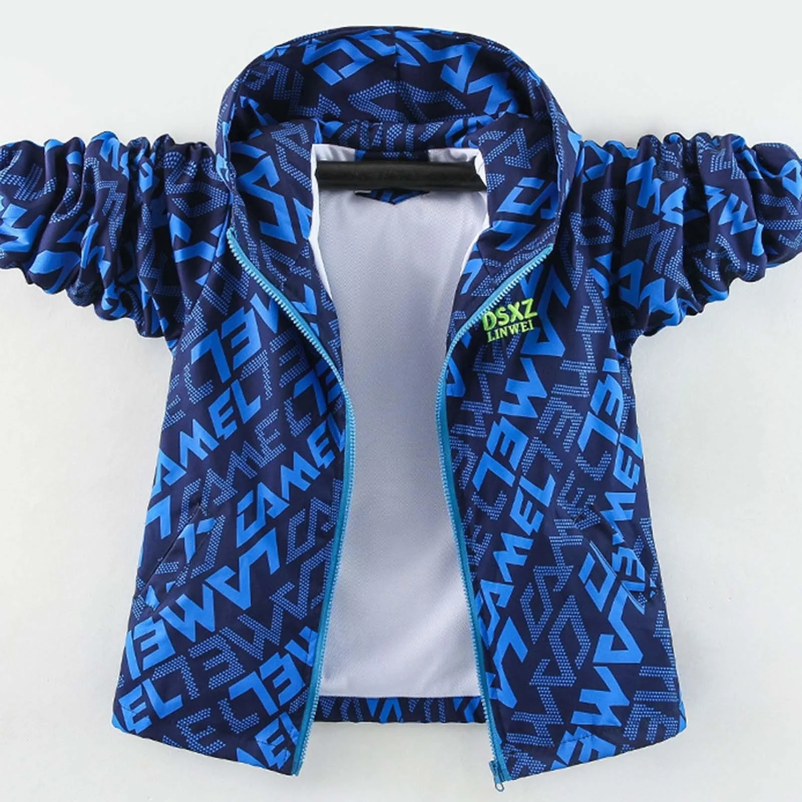 Ветровка для мальчиков Легкая для весны и осени, дышащая, с карманами на молнии, детская, двухкомпонентная, фото №5