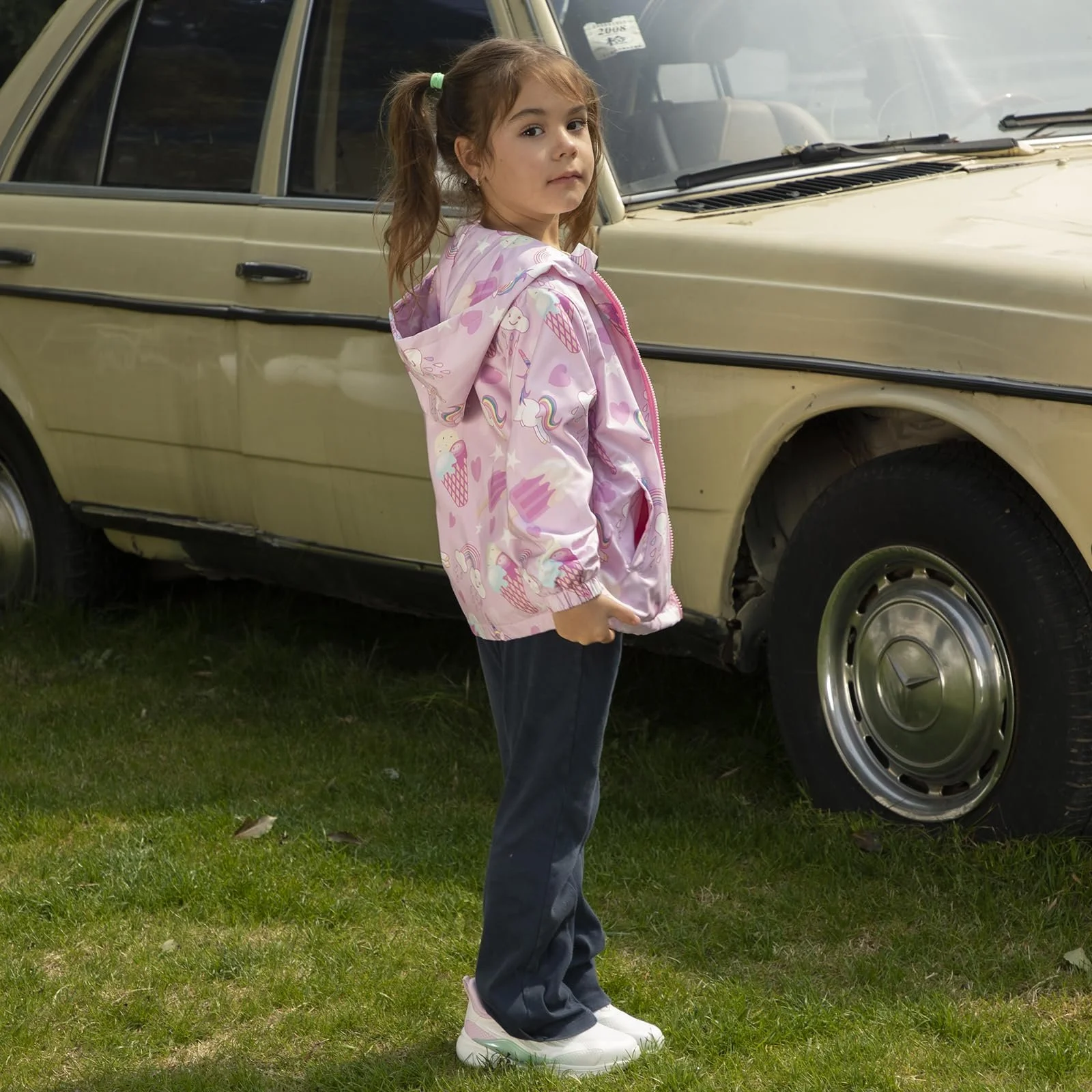 Водонепроницаемая куртка LACOFIA для девочек с флисовой подкладкой, детская водоотталкивающая переходная школьная куртка с капюшоном и подкладкой, дождевик на осень/раннюю зиму для детей 3 - 12 лет, фото №8