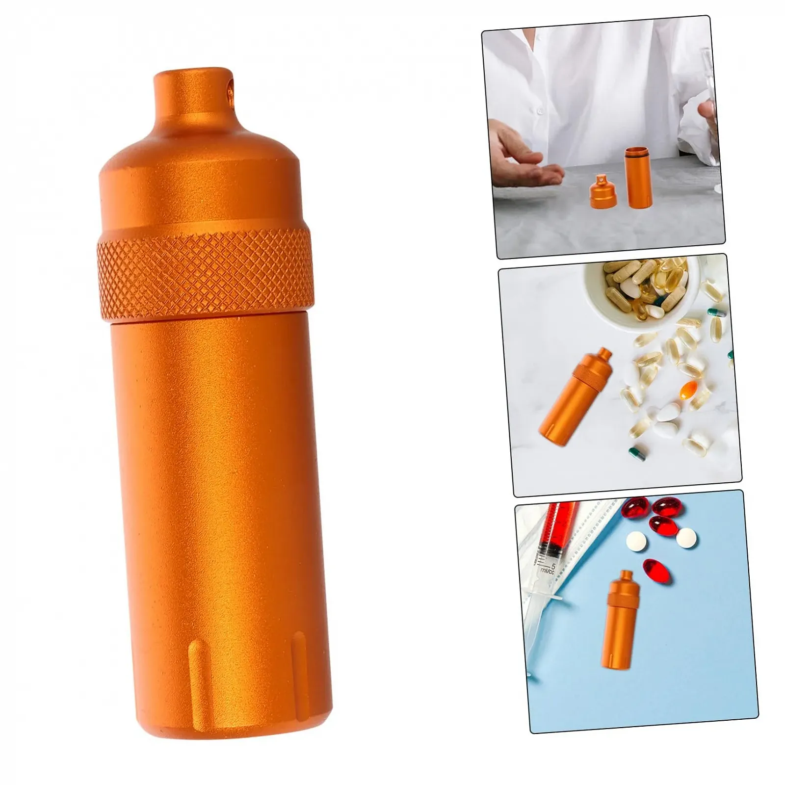 Футляр для пігулок BIUDECO, водонепроникний, тримач для ліків з алюмінієвого сплаву, маленький контейнер для пігулок, фото №2