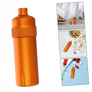 Футляр для пігулок BIUDECO, водонепроникний, тримач для ліків з алюмінієвого сплаву, маленький контейнер для пігулок synthetic.ua - Фото 1