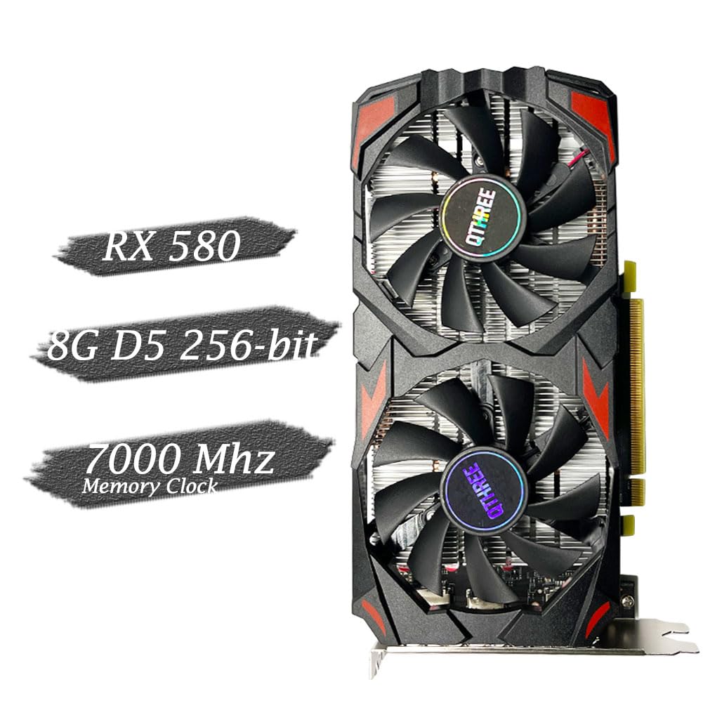 Графічна карта QTHREE Radeon RX 580 8G D5 HDMI DVI-D DisplayPort, фото №2