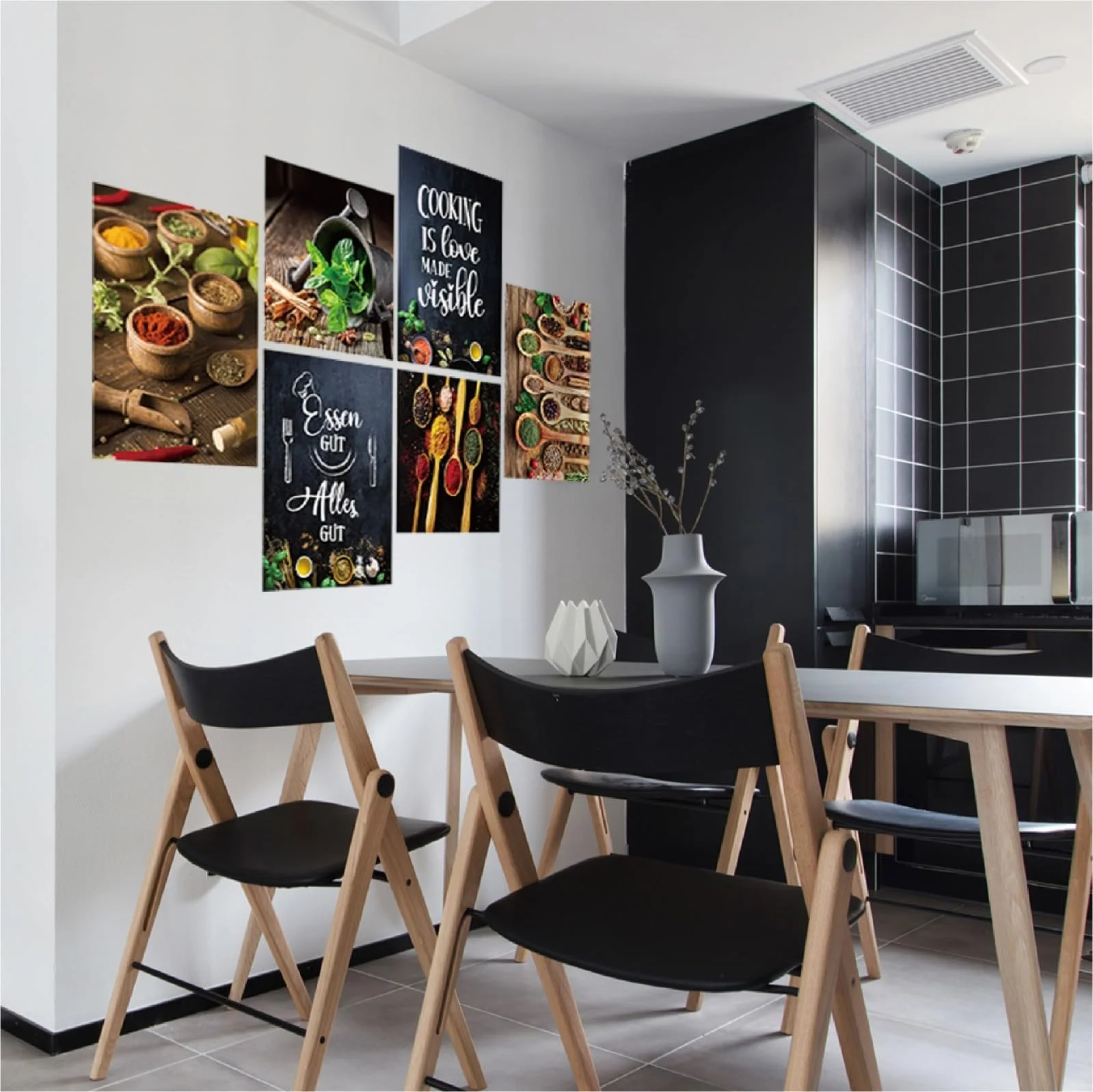 Набор наклеек на стену Кухонные специи 6 шт. Самоклеящиеся, фото №3