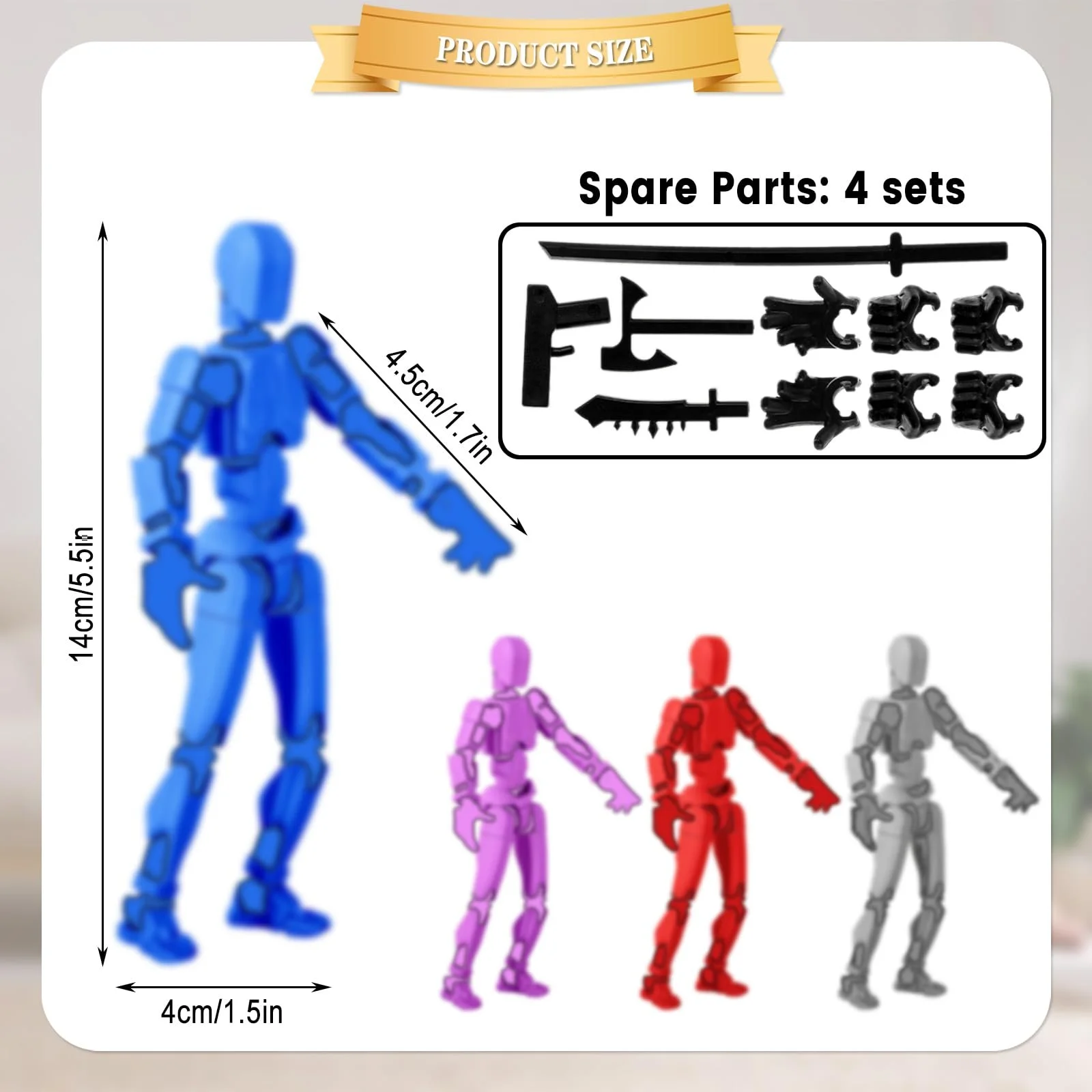 Фігурки SilverChry T13 Dummy 4 штуки рухомі з аксесуарами, фото №2