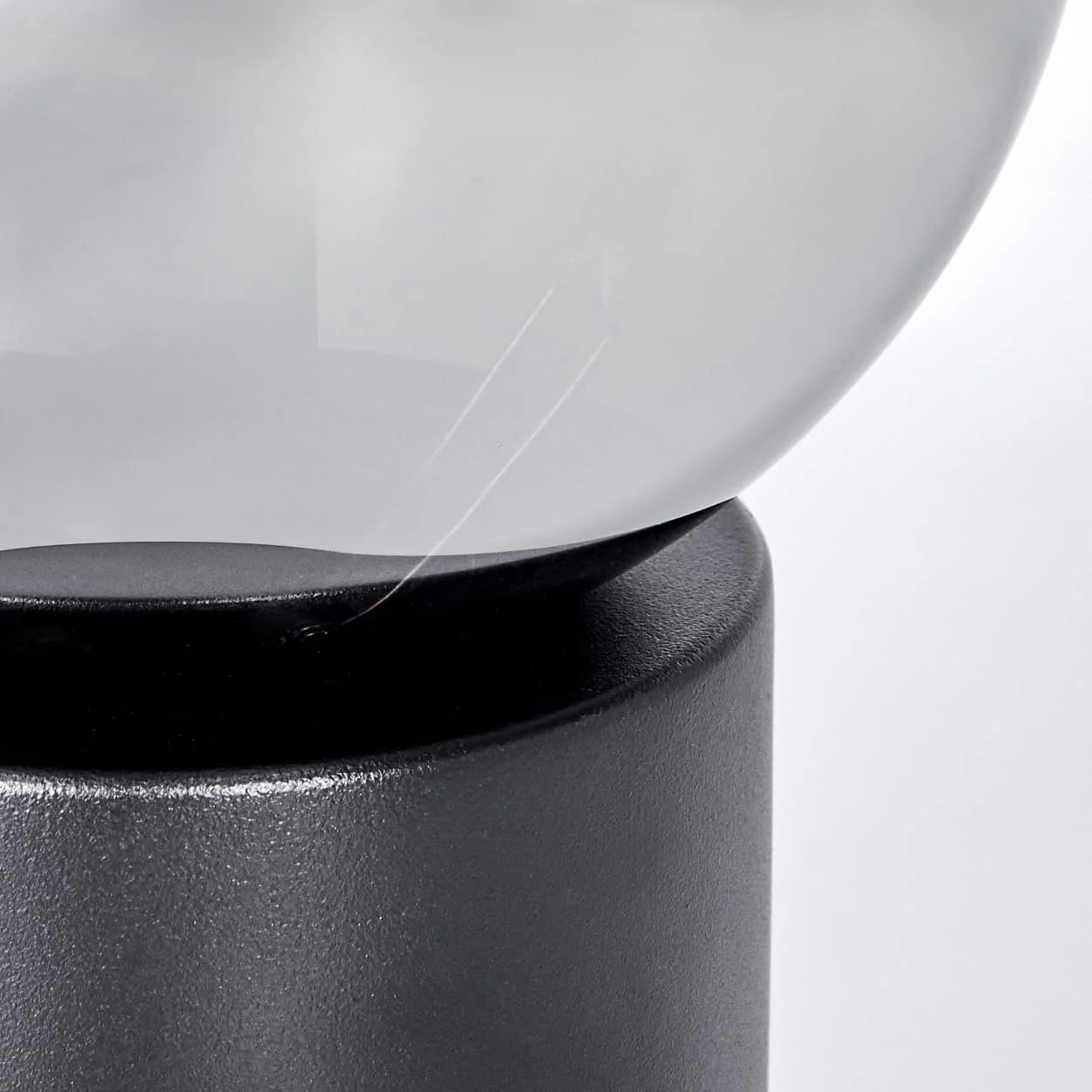 Настільна лампа HOFSTEIN Gastor Metal / Glass Retro/Vintage E14 Black / Chrome / Smoke, фото №7