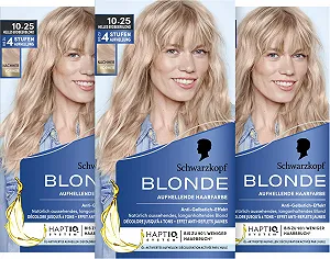 Фарба для волосся Schwarzkopf Blonde Освітлюючий колір 10.25 Світлий полуничний блонд, Фарба для освітлення волосся, активована олією, до 4 рівнів, з системою HaptIQ, Без жовтого відтінку, 3 x 142 мл - Фото 1